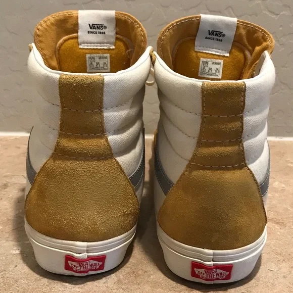 Vans Sk8-Hi White Yellow Shoes - Picture 8 of 10